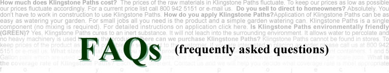 Klingstone Paths Frequently asked Questions